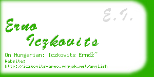 erno iczkovits business card